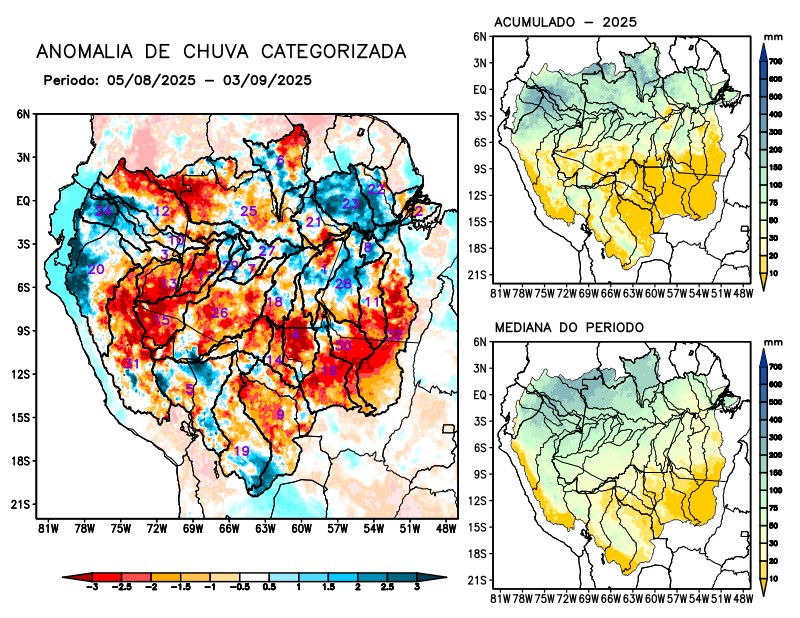 Anomalia de precipitação na Bacia Amazônica