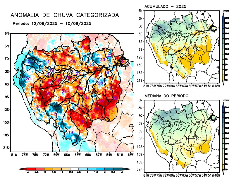 Anomalia de precipitação na Bacia Amazônica