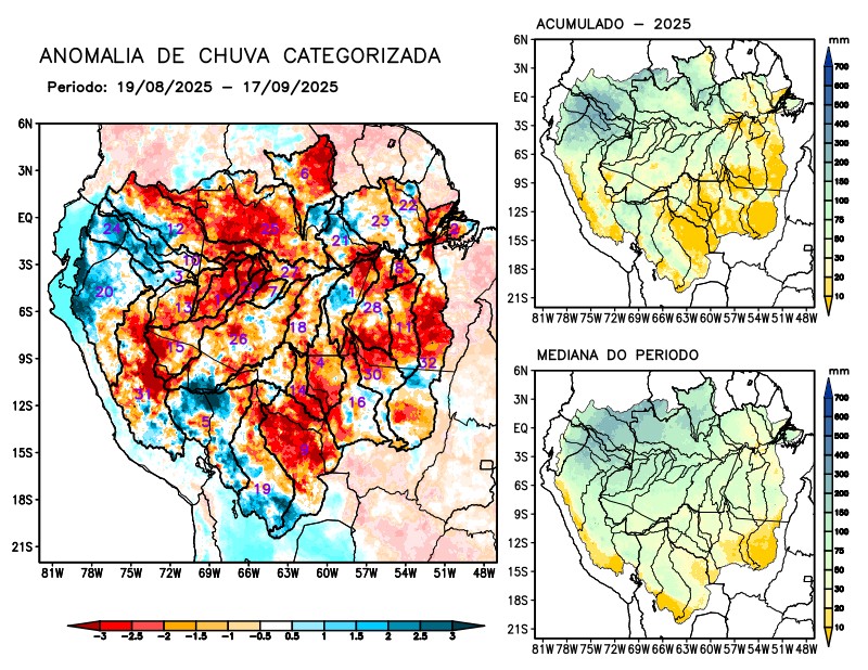 Anomalia de precipitação na Bacia Amazônica