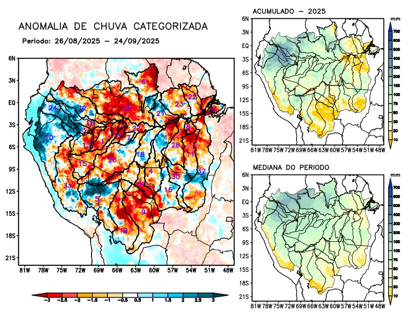 Anomalia de precipitação na Bacia Amazônica