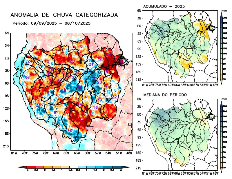 Anomalia de precipitação na Bacia Amazônica