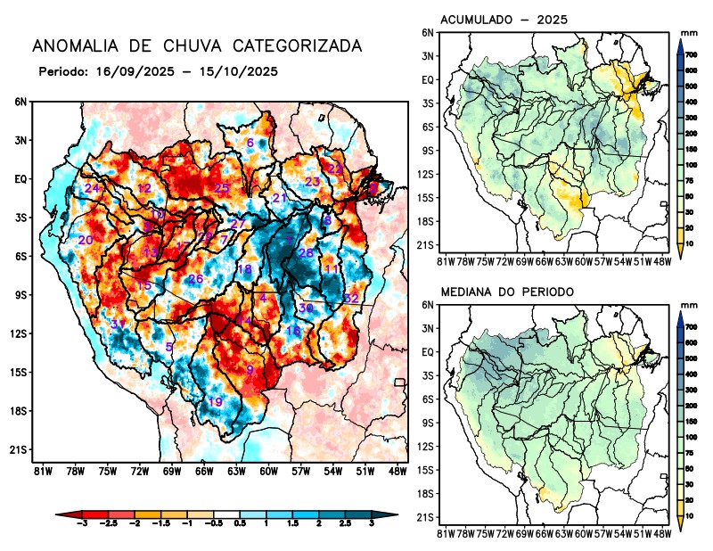 Anomalia de precipitação na Bacia Amazônica
