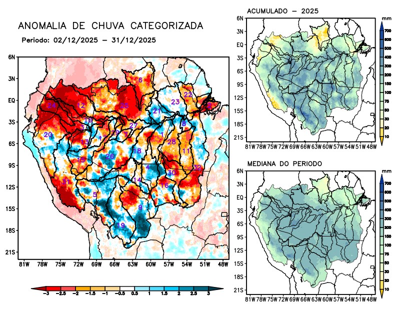 Anomalia de precipitação na Bacia Amazônica