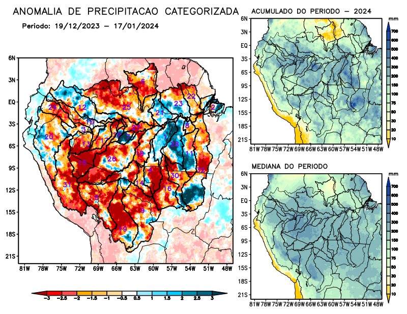 Anomalia de precipitação na Bacia Amazônica