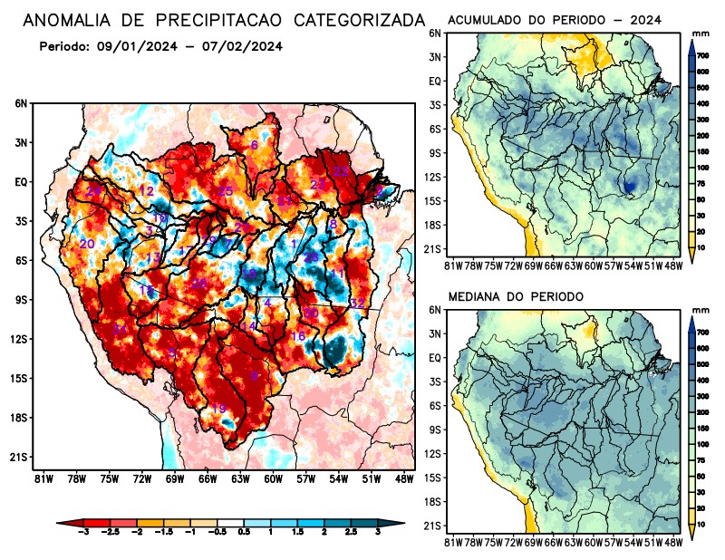Anomalia de precipitação na Bacia Amazônica