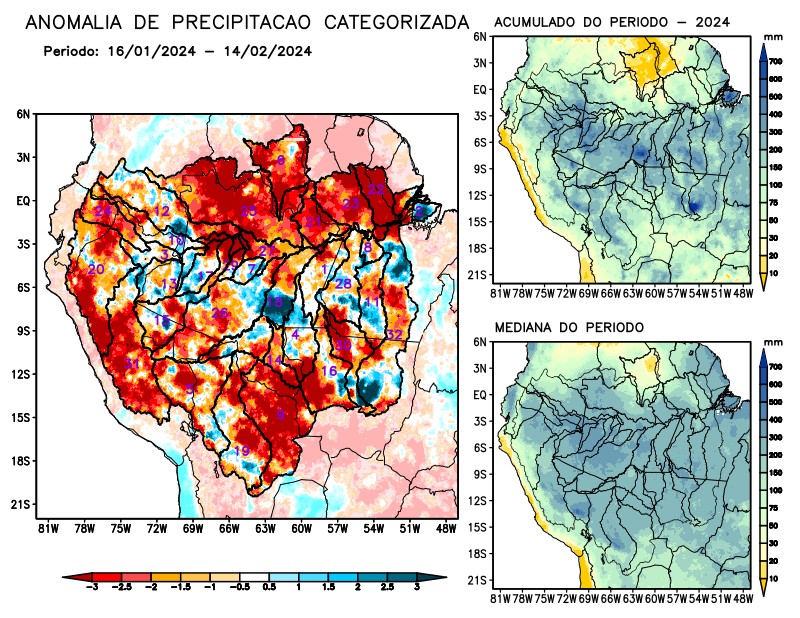 Anomalia de precipitação na Bacia Amazônica