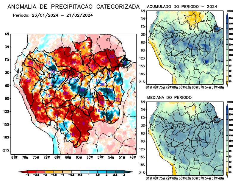 Anomalia de precipitação na Bacia Amazônica
