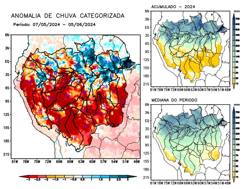 Anomalia de precipitação na Bacia Amazônica