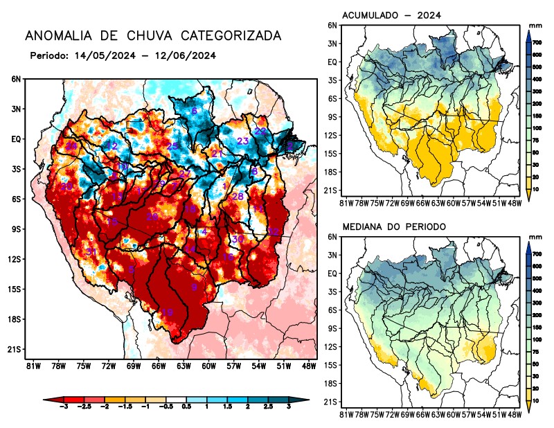 Anomalia de precipitação na Bacia Amazônica