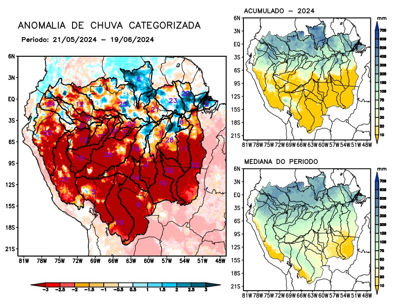 Anomalia de precipitação na Bacia Amazônica
