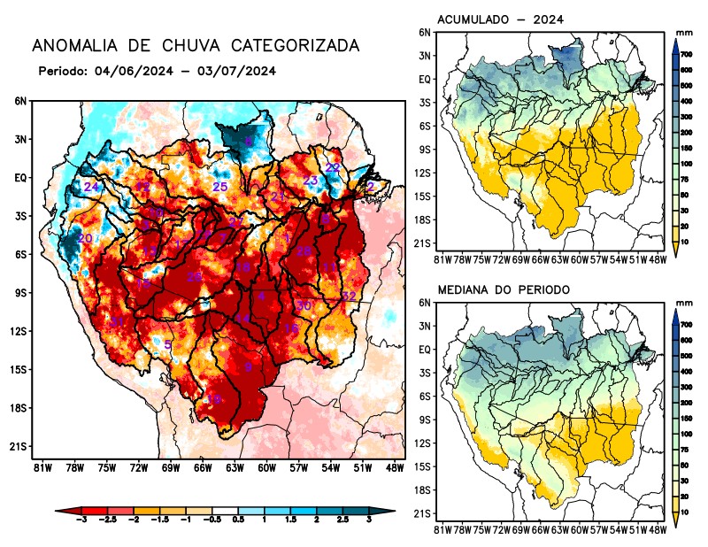 Anomalia de precipitação na Bacia Amazônica