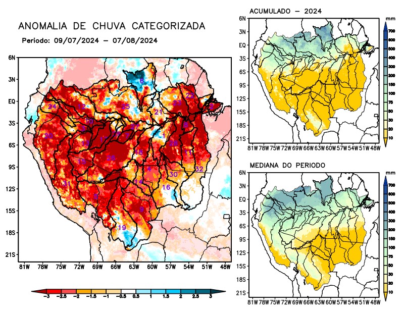 Anomalia de precipitação na Bacia Amazônica