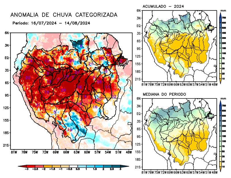 Anomalia de precipitação na Bacia Amazônica