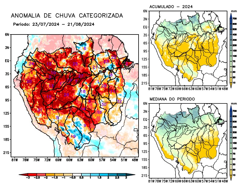 Anomalia de precipitação na Bacia Amazônica