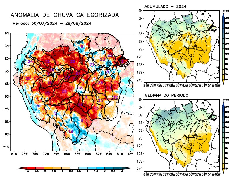 Anomalia de precipitação na Bacia Amazônica