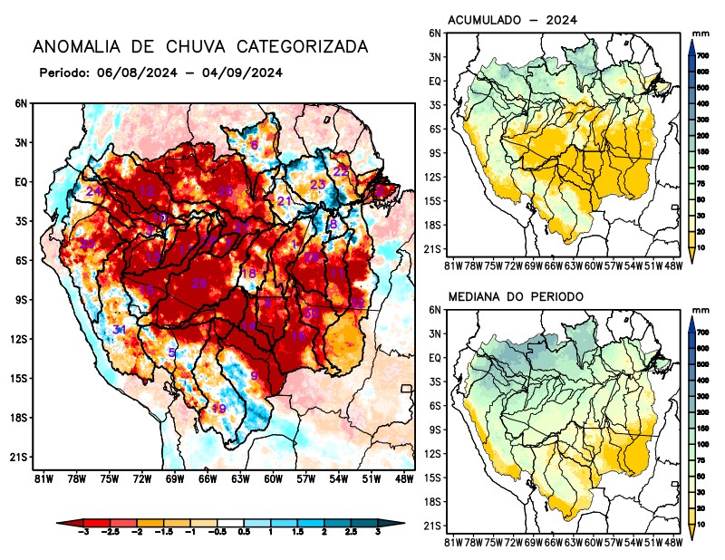Anomalia de precipitação na Bacia Amazônica