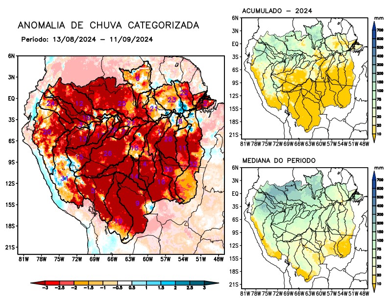 Anomalia de precipitação na Bacia Amazônica
