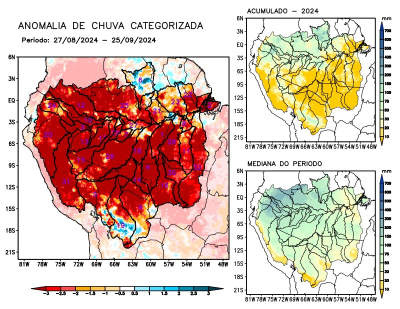 Anomalia de precipitação na Bacia Amazônica
