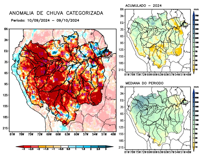 Anomalia de precipitação na Bacia Amazônica