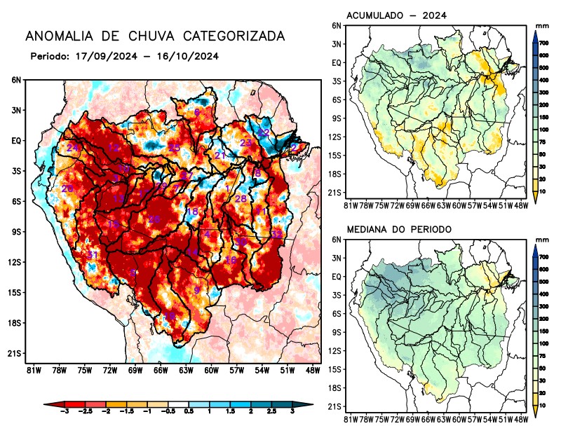Anomalia de precipitação na Bacia Amazônica