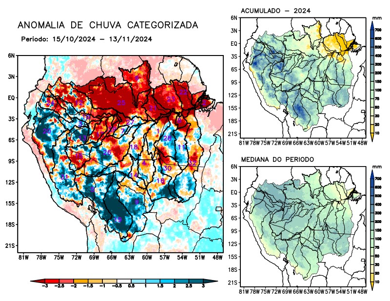 Anomalia de precipitação na Bacia Amazônica