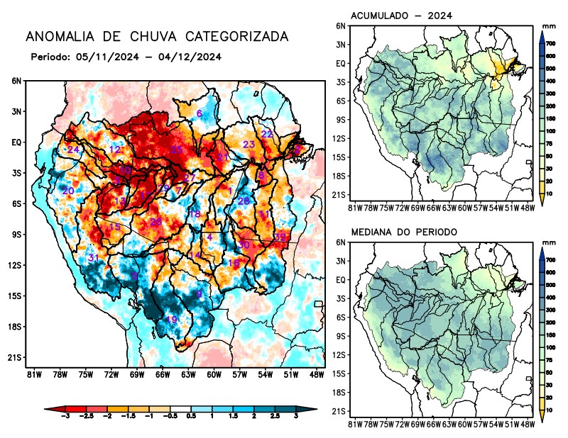 Anomalia de precipitação na Bacia Amazônica