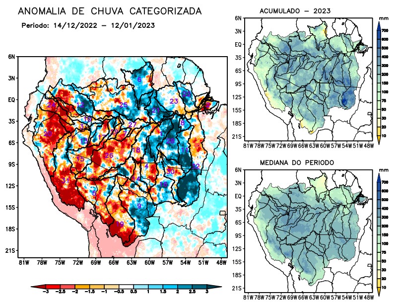 Anomalia de precipitação na Bacia Amazônica