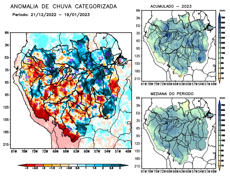 Anomalia de precipitação na Bacia Amazônica