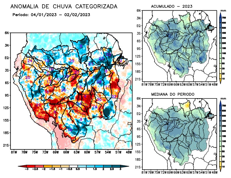 Anomalia de precipitação na Bacia Amazônica