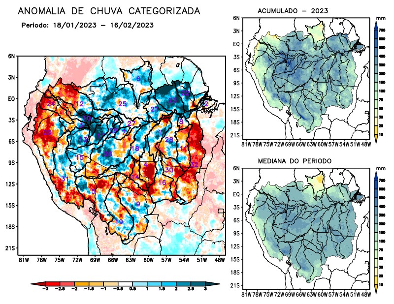 Anomalia de precipitação na Bacia Amazônica