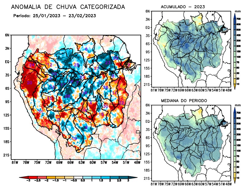 Anomalia de precipitação na Bacia Amazônica