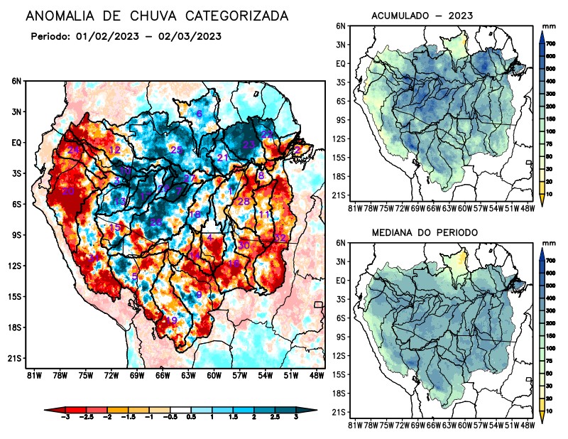 Anomalia de precipitação na Bacia Amazônica