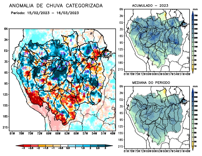 Anomalia de precipitação na Bacia Amazônica