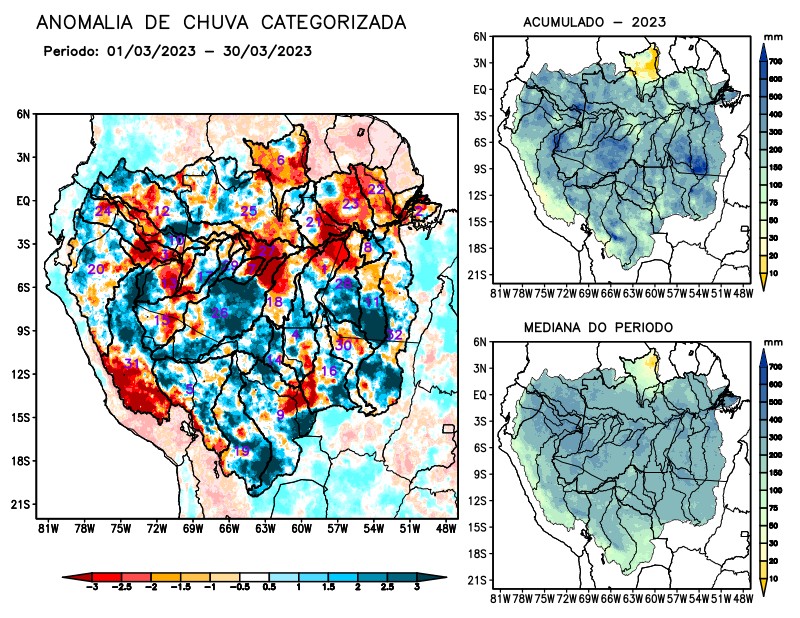 Anomalia de precipitação na Bacia Amazônica