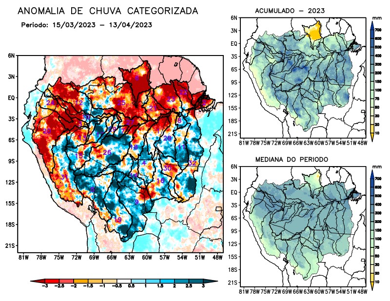 Anomalia de precipitação na Bacia Amazônica