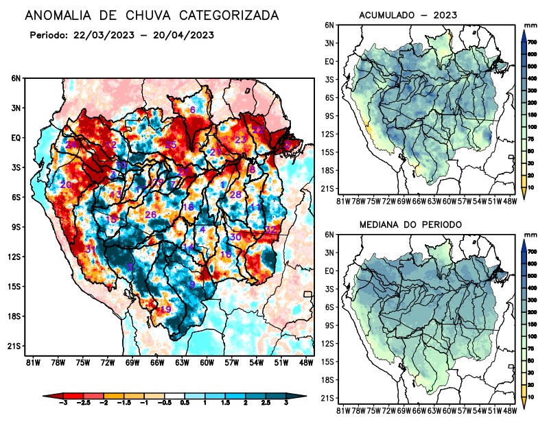 Anomalia de precipitação na Bacia Amazônica