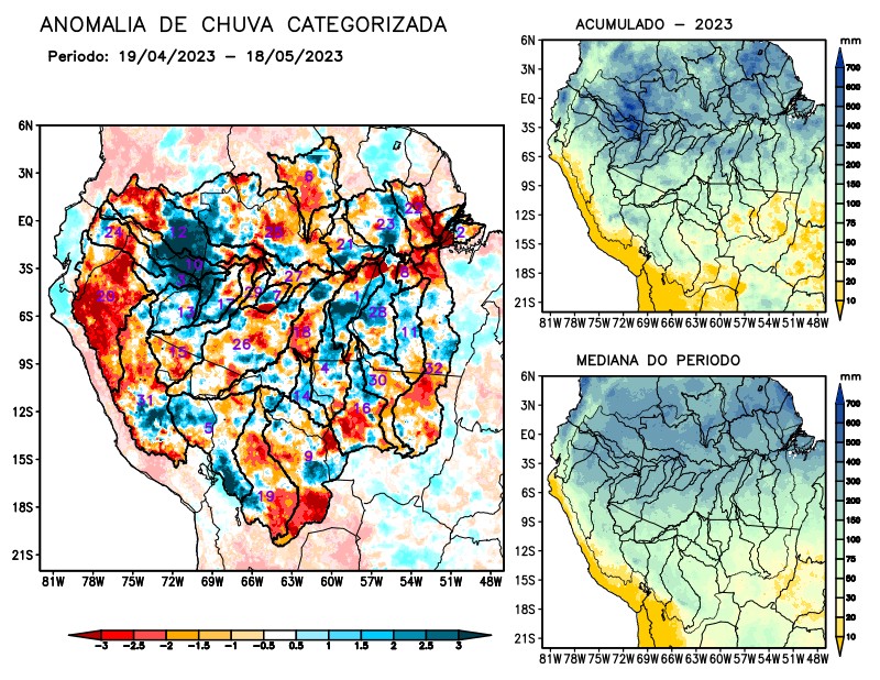 Anomalia de precipitação na Bacia Amazônica