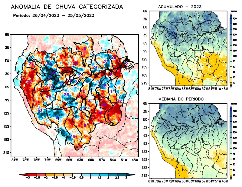 Anomalia de precipitação na Bacia Amazônica