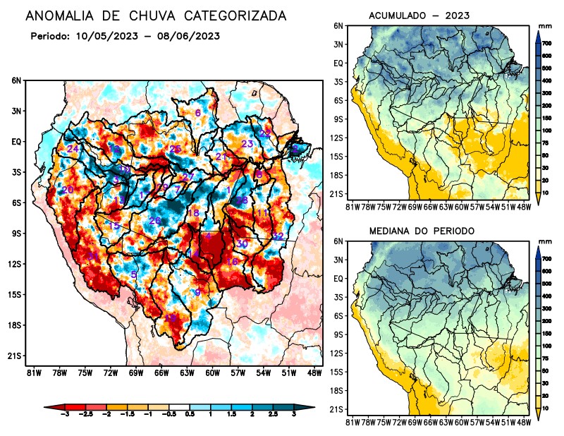 Anomalia de precipitação na Bacia Amazônica