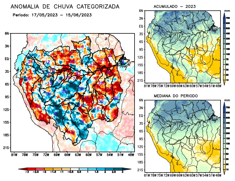 Anomalia de precipitação na Bacia Amazônica