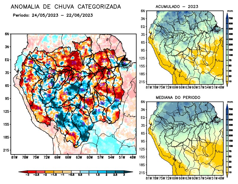 Anomalia de precipitação na Bacia Amazônica