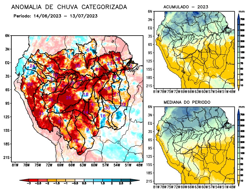 Anomalia de precipitação na Bacia Amazônica
