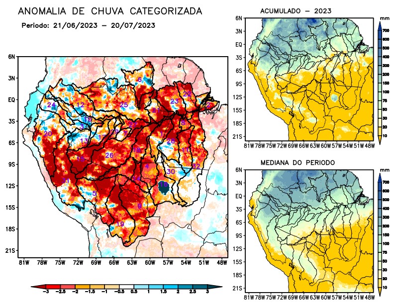 Anomalia de precipitação na Bacia Amazônica