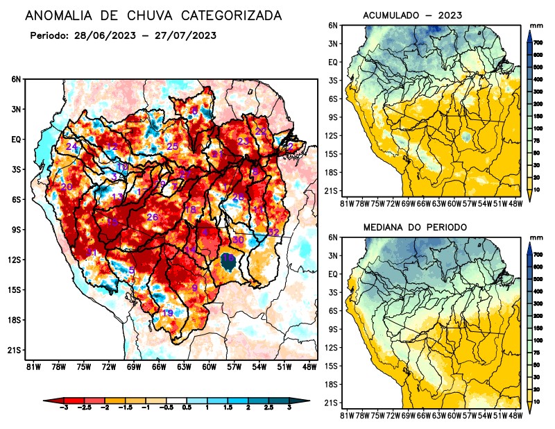 Anomalia de precipitação na Bacia Amazônica