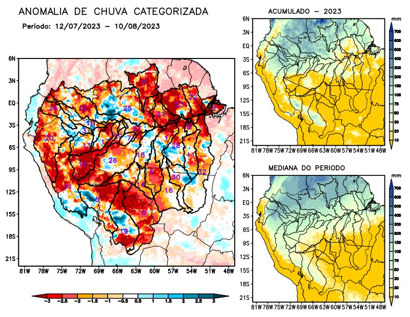Anomalia de precipitação na Bacia Amazônica