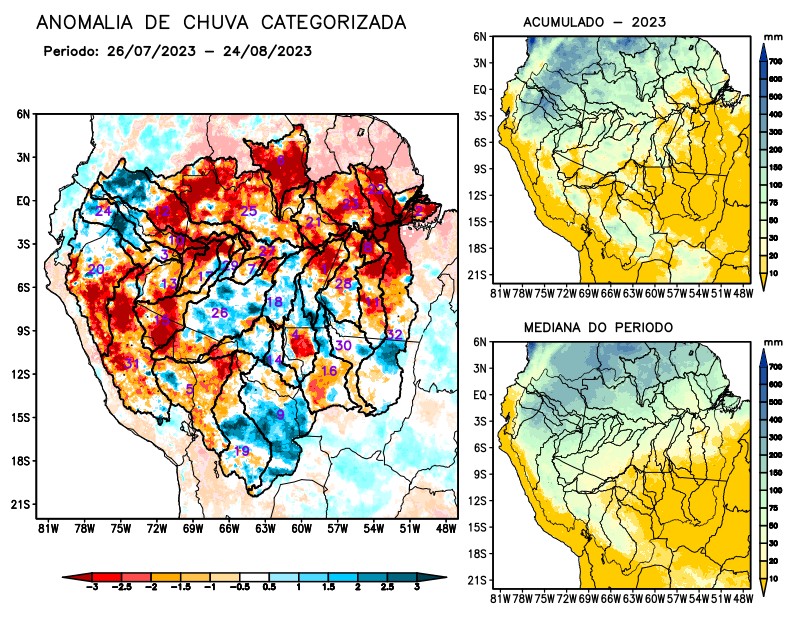 Anomalia de precipitação na Bacia Amazônica