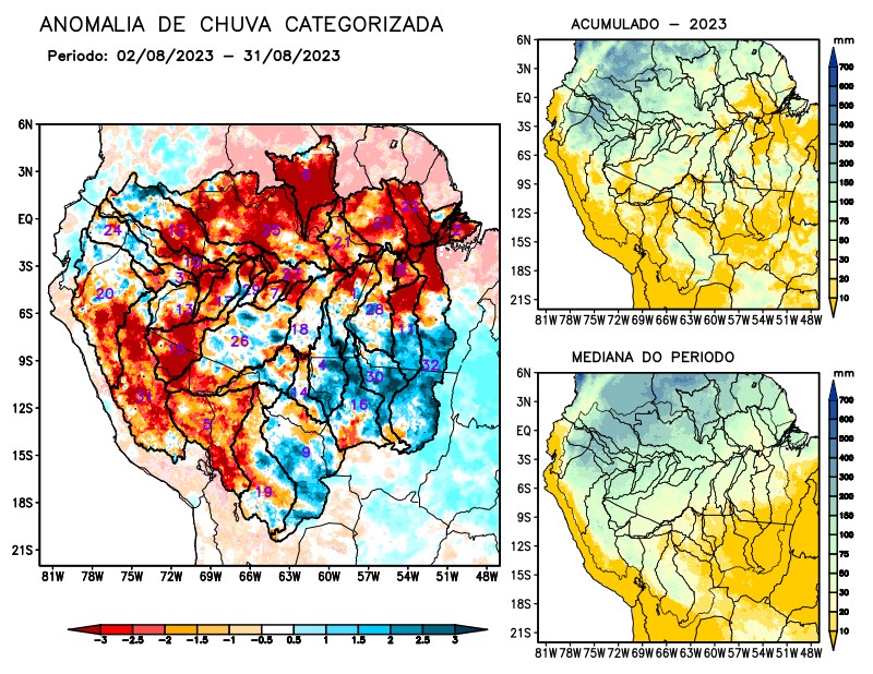 Anomalia de precipitação na Bacia Amazônica