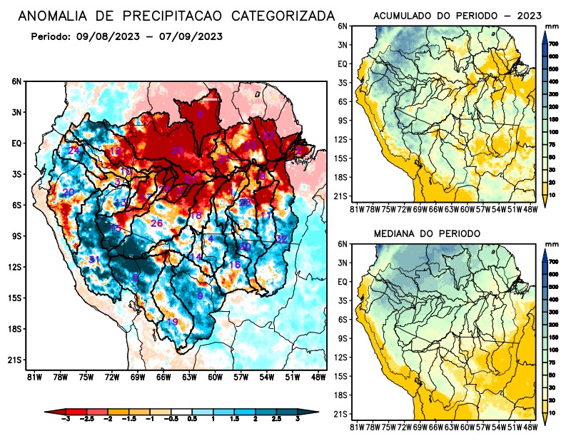 Anomalia de precipitação na Bacia Amazônica