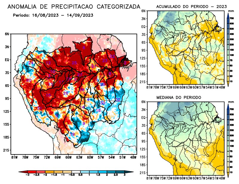 Anomalia de precipitação na Bacia Amazônica