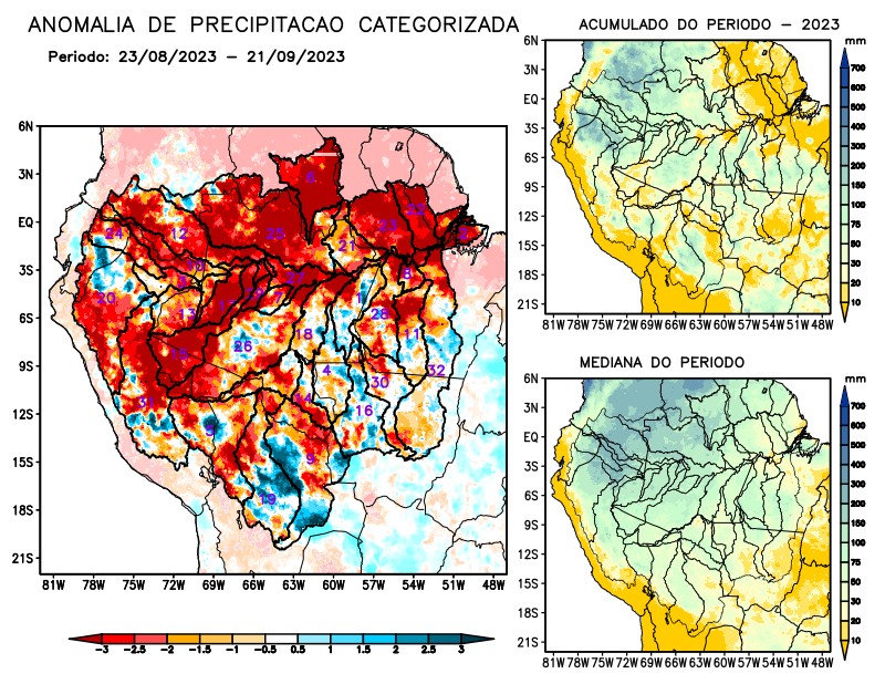 Anomalia de precipitação na Bacia Amazônica